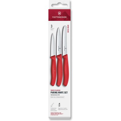 Swiss Classic, Gemüsemesser Set, 3tlg, rot