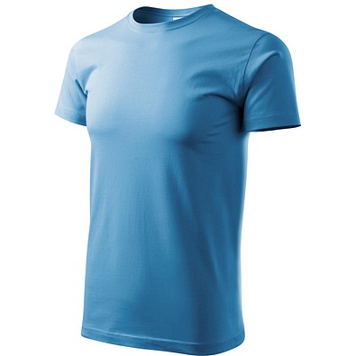 T-Shirt Herren Basic, 2XL, azureblau