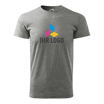 MALFINI T-Shirt Herren Basic, S, dunkelgrau melliert