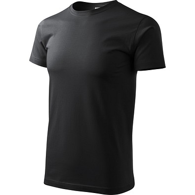 T-Shirt Herren Basic, S, ebony grau