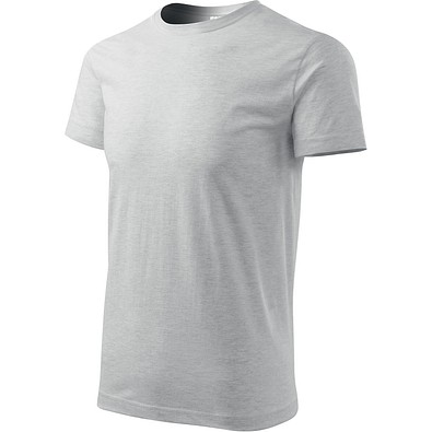 MALFINI T-Shirt Herren Basic, S, hellgrau melliert