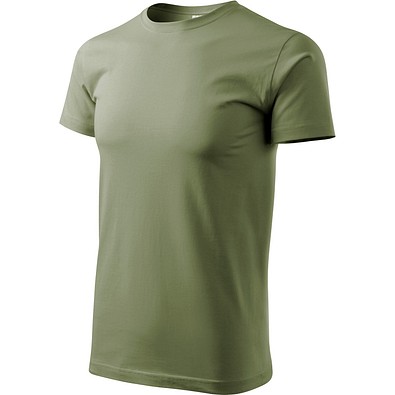 T-Shirt Herren Basic, S, hellkhaki