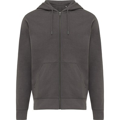Iqoniq Abisko Zip-Kapuzenpullover aus recycelter Baumwolle, anthrazit, XXS