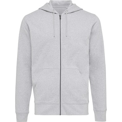 Iqoniq Abisko Zip-Kapuzenpullover aus recycelter Baumwolle, heather grey, XXS