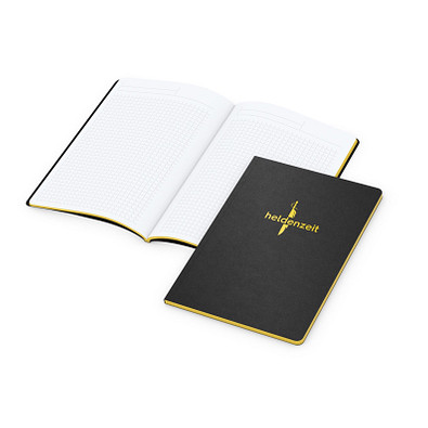 geiger notes Broschur Tablet-Book A5, Farbschnitt und Prägung in gelb geiger notes Broschur Tablet-Book A5, Farbschnitt und Prägung in gelb
