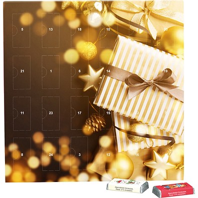 Täfelchen Adventskalender, Alpenmilch-Schokotäfelchen, Gold-Paket