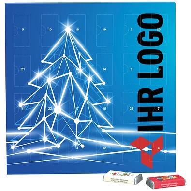 Täfelchen Adventskalender, share Schokotäfelchen, LED Tanne