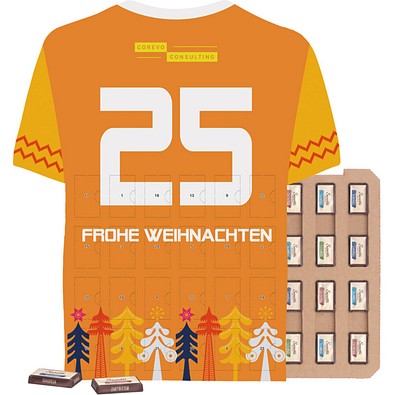 Täfelchen Adventskalender Trikot ECO, Sarotti Schokoladen-Täfelchen, inkl. Druck