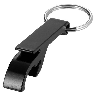 Tao Schlüsselanhänger mit Flaschen- und Dosenöffner aus recyceltem RCS Aluminium, schwarz