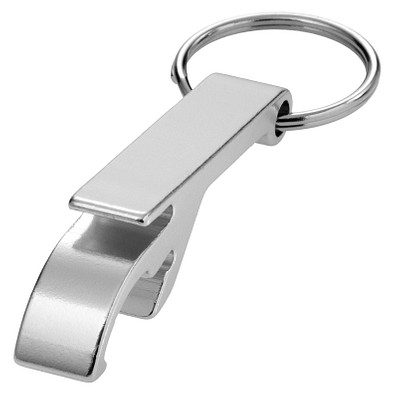 Tao Schlüsselanhänger mit Flaschen- und Dosenöffner aus recyceltem RCS Aluminium, silber