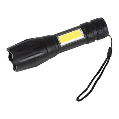 Taschenlampe mit Akku , schwarz