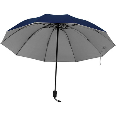 Taschenschirm aus Pongee mit silbernem Innenteil, dunkelblau Taschenschirm aus Pongee mit silbernem Innenteil, dunkelblau
