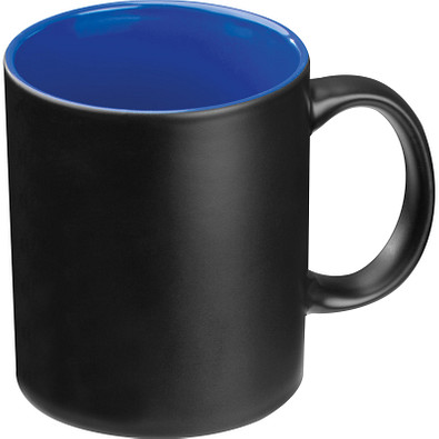 Tasse aussen schwarz, innen farbig, blau Tasse aussen schwarz, innen farbig, blau