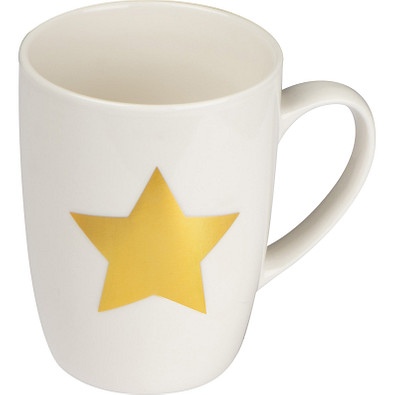 Tasse mit Stern Aufdruck aus Porzellan, 300 ml, weiss Tasse mit Stern Aufdruck aus Porzellan, 300 ml, weiss