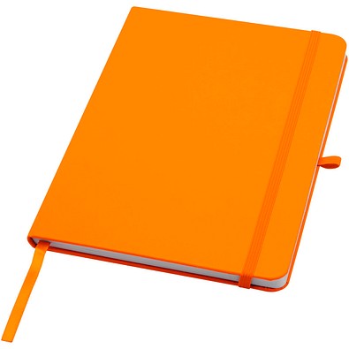 Teak A5 Hardcover Notizbuch, liniert, aus recyceltem Material, orange