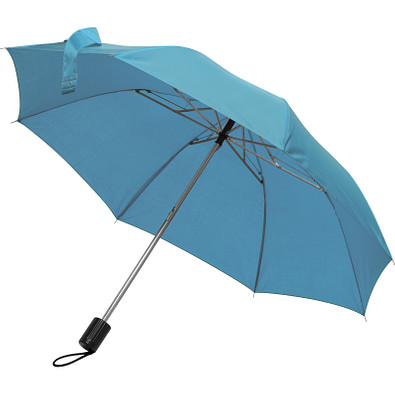 Teleskop-Taschenschirm aus Polyester mit Schutzhülle, hellblau Teleskop-Taschenschirm aus Polyester mit Schutzhülle, hellblau