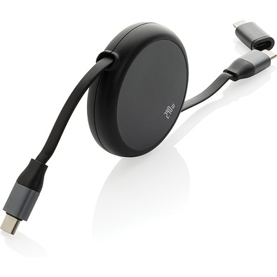 Terra ausziehbares 240W 2-in-1 Kabel aus RCS rec. Aluminium, schwarz