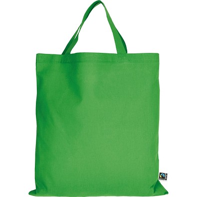 Fairtrade Baumwolltasche mit kurzen Henkeln, maigrün