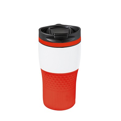 Thermobecher RETUMBLER-BAYAMO MEZZO CORPORATE, weiß/rot