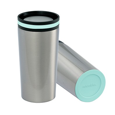 Thermobecher RETUMBLER-myDRINQEO, silber/mint