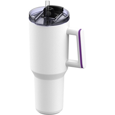 Thermobecher RETUMBLER-myKINGS CANYON 1200, weiß, Ring lila