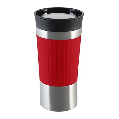 Thermobecher RETUMBLER-myKINGSTON, silber, rot
