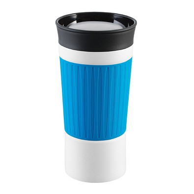 Thermobecher RETUMBLER-myKINGSTON, weiß, hellblau