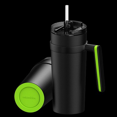 Thermobecher RETUMBLER-myORINOCO CERAMIC, schwarz/hellgrün