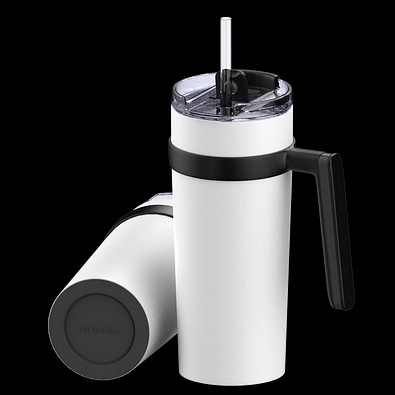 Thermobecher RETUMBLER-myORINOCO CERAMIC, weiß/dunkelgrau