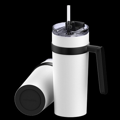 Thermobecher RETUMBLER-myORINOCO CERAMIC, weiß/schwarz