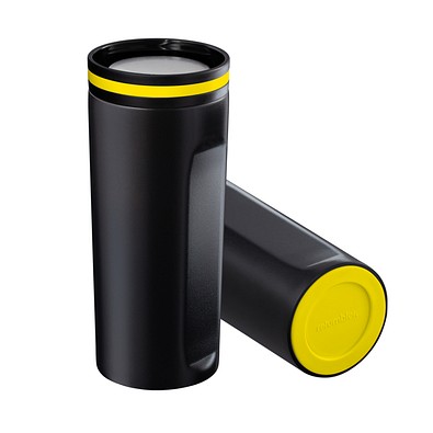 Thermobecher RETUMBLER-mySTEELONE, schwarz/gelb