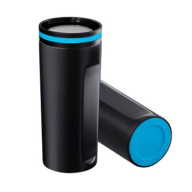 Thermobecher RETUMBLER-mySTEELONE, schwarz/hellblau