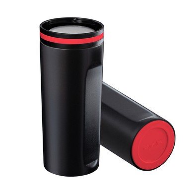 Thermobecher RETUMBLER-mySTEELONE, schwarz/rot