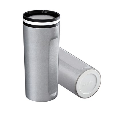 Thermobecher RETUMBLER-mySTEELONE, silber/weiß