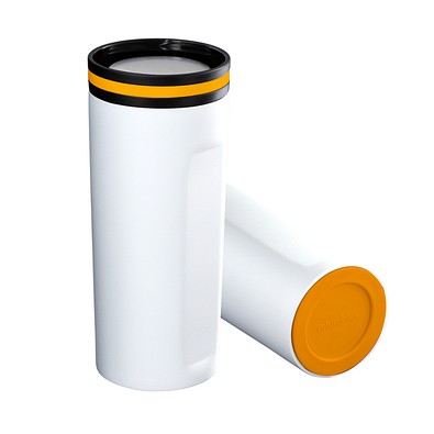 Thermobecher RETUMBLER-mySTEELONE, weiß/orange