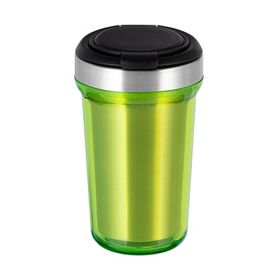 Thermobecher RETUMBLER-myVIVERO, silber/schwarz/hellgrün