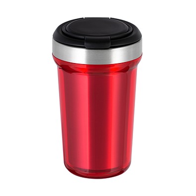 Thermobecher RETUMBLER-myVIVERO, silber/schwarz/rot