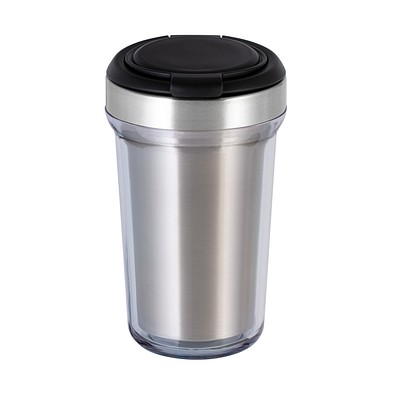 Thermobecher RETUMBLER-myVIVERO, silber/schwarz/transparent