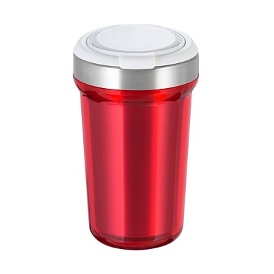 Thermobecher RETUMBLER-myVIVERO, silber/weiß/rot