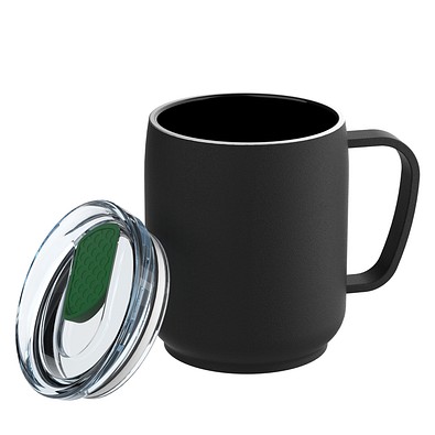 Thermotasse RETUMBLER-myNIZZA CERAMIC, schwarz/grün