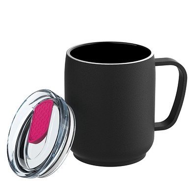 Thermotasse RETUMBLER-myNIZZA CERAMIC, schwarz/magenta
