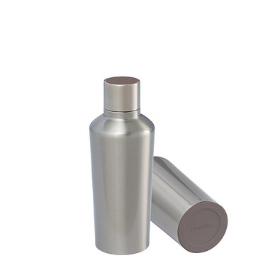 Thermotrinkflasche RETUMBLER-myDRINQEO 500, silber/braun