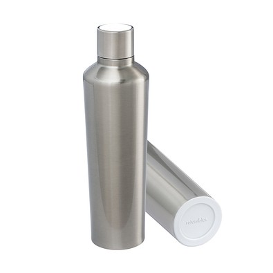 Thermotrinkflasche RETUMBLER-myDRINQEO 770, silber/weiß