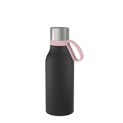 Thermotrinkflasche RETUMBLER-myNIZZA II 420 CERAMIC, schwarz, Ring rosa