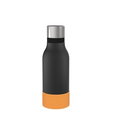 Thermotrinkflasche RETUMBLER-myNIZZA II 420 CERAMIC, schwarz, Sleeve orange