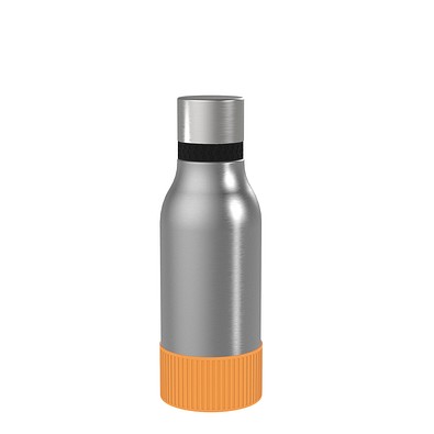 Thermotrinkflasche RETUMBLER-myNIZZA II 420 CERAMIC, silber, Sleeve orange