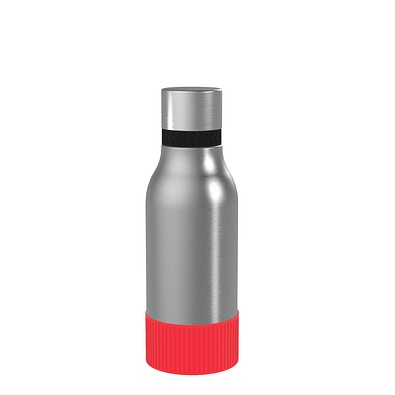 Thermotrinkflasche RETUMBLER-myNIZZA II 420 CERAMIC, silber, Sleeve rot