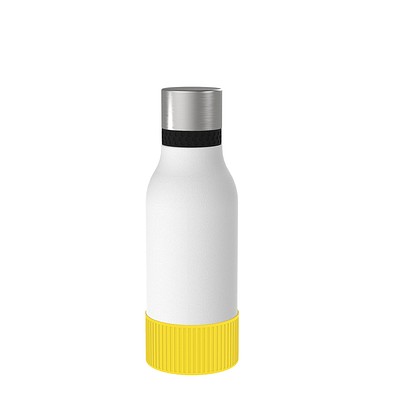 Thermotrinkflasche RETUMBLER-myNIZZA II 420 CERAMIC, weiß, Sleeve gelb