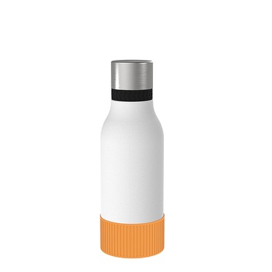 Thermotrinkflasche RETUMBLER-myNIZZA II 420 CERAMIC, weiß, Sleeve orange