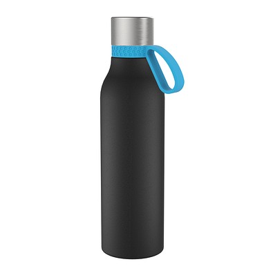 Thermotrinkflasche RETUMBLER-myNIZZA II 600 CERAMIC, schwarz, Ring hellblau